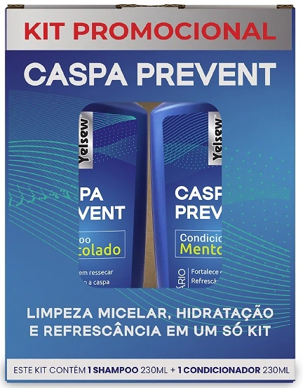 Kit Sh Cond Caspa Prevent Yelsew 230ml Mentolado