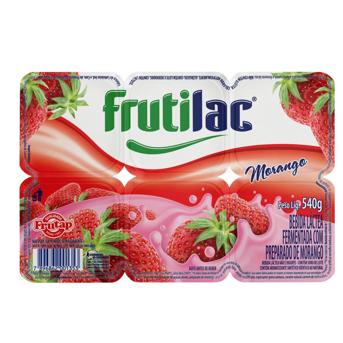 Bebida Láctea Fermentada com Polpa de Morango FRUTILAC 480g