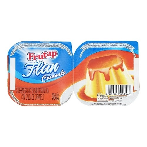 Sobremesa Láctea Flan Baunilha Calda Caramelo Frutap Bandeja 200g 2 Unidades