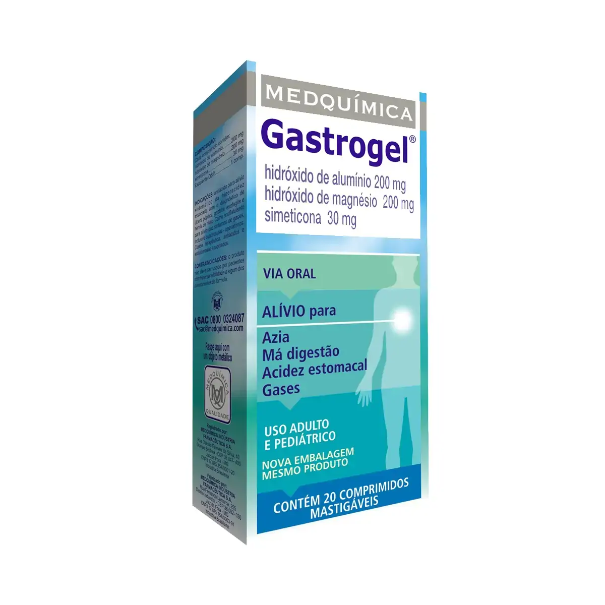 Gastrogel 30 Mg 200 Mg 200 Mg 20 Comprimidos Medquímica Similar