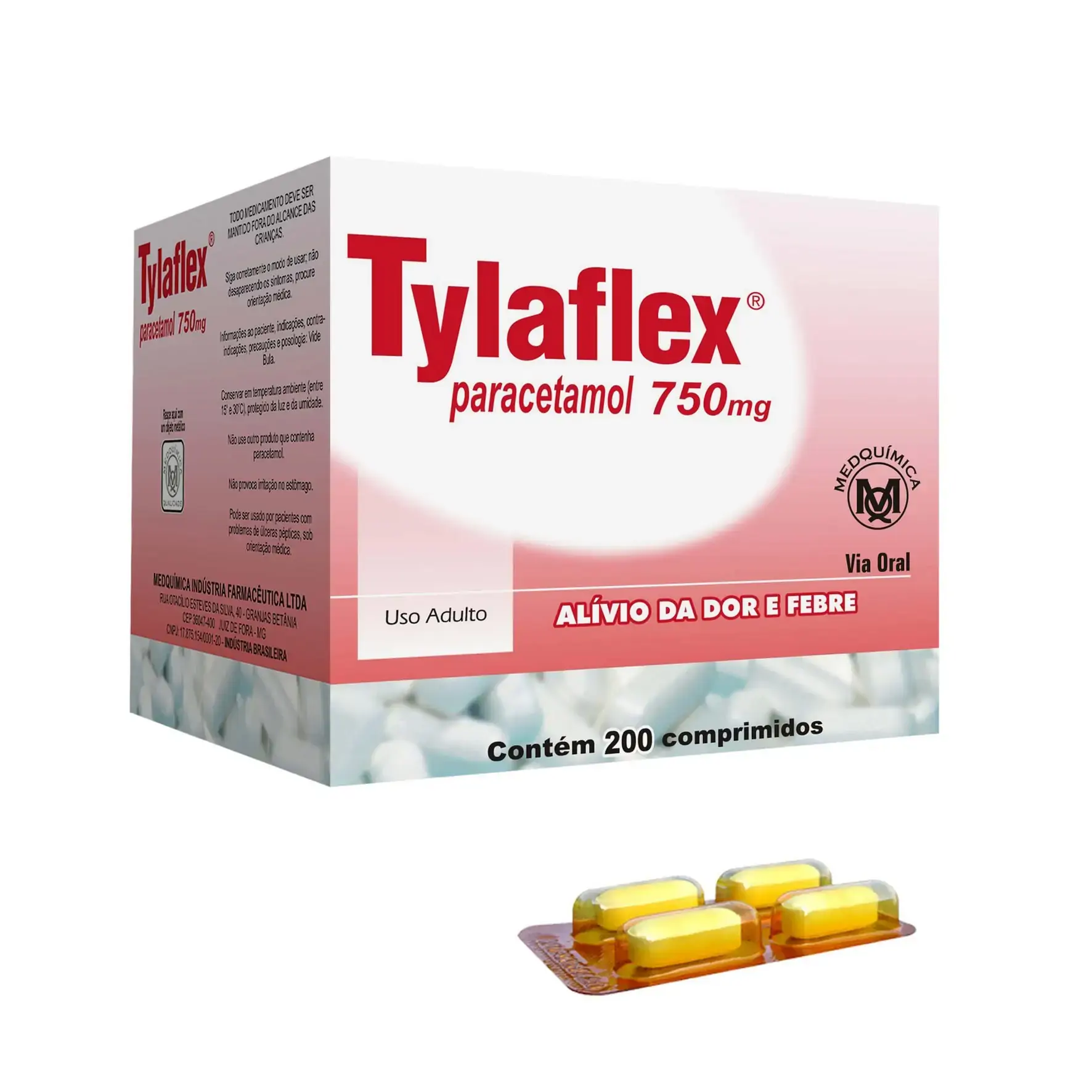 Tylaflex Medquímica Caixa 200 Comprimidos
