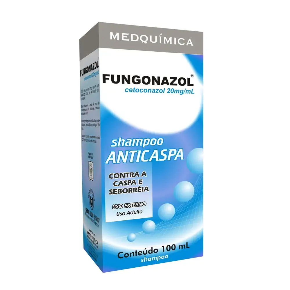Shampoo Anticaspa Cetoconazol 20mg/ml Fungonazol Caixa 100ml