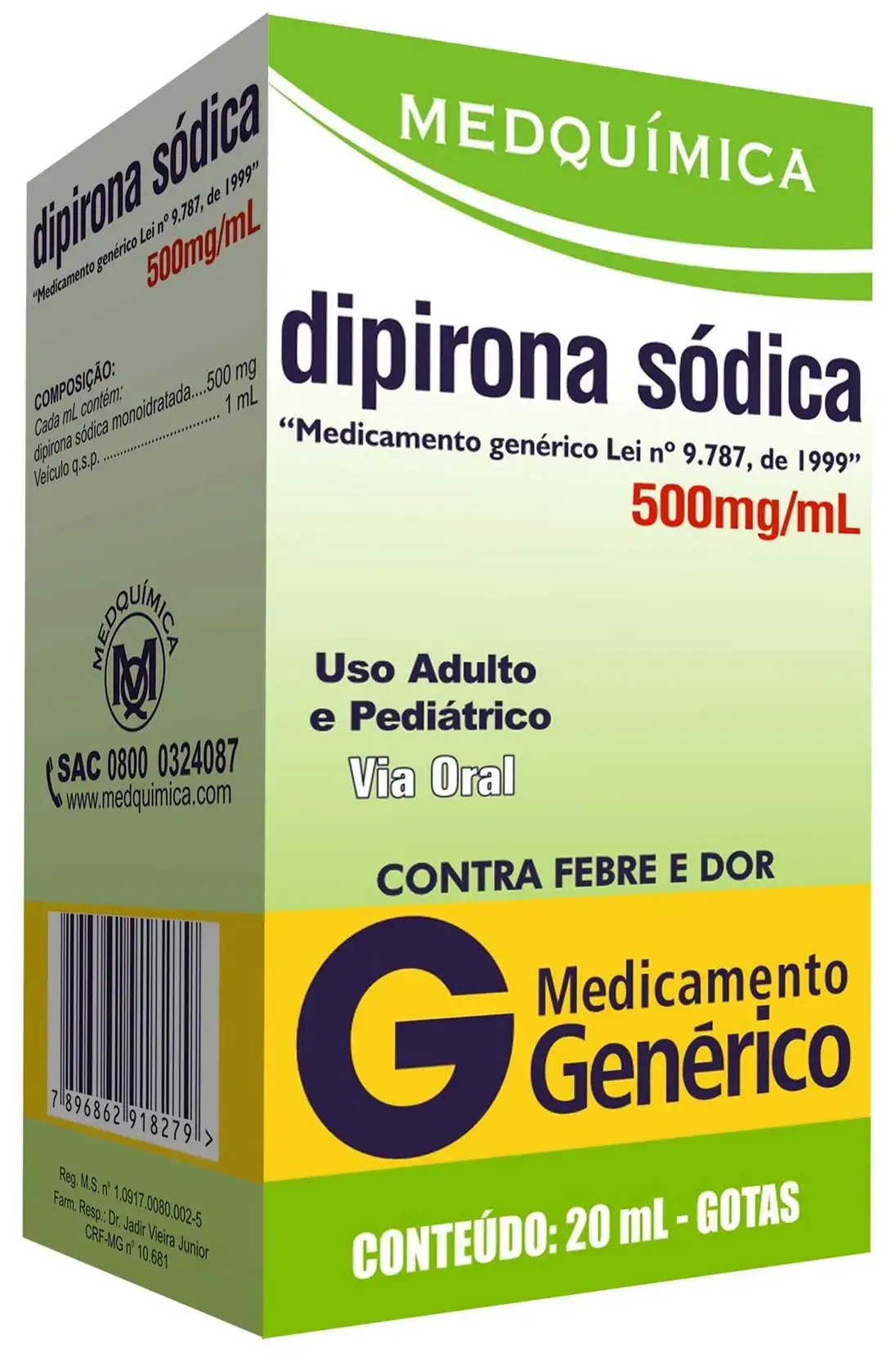 Dipirona Sódica 500 Mg/ml Gotas Medquímica Genérico