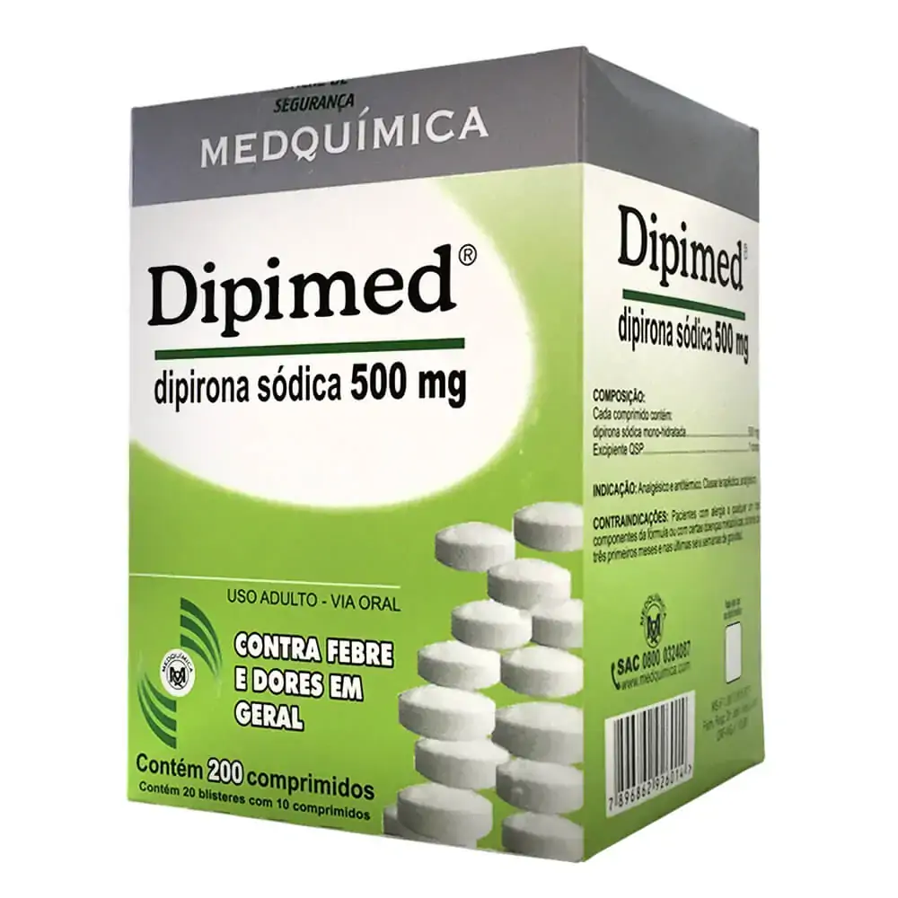 Dipimed 500mg Medquímica Caixa 200 Comprimidos