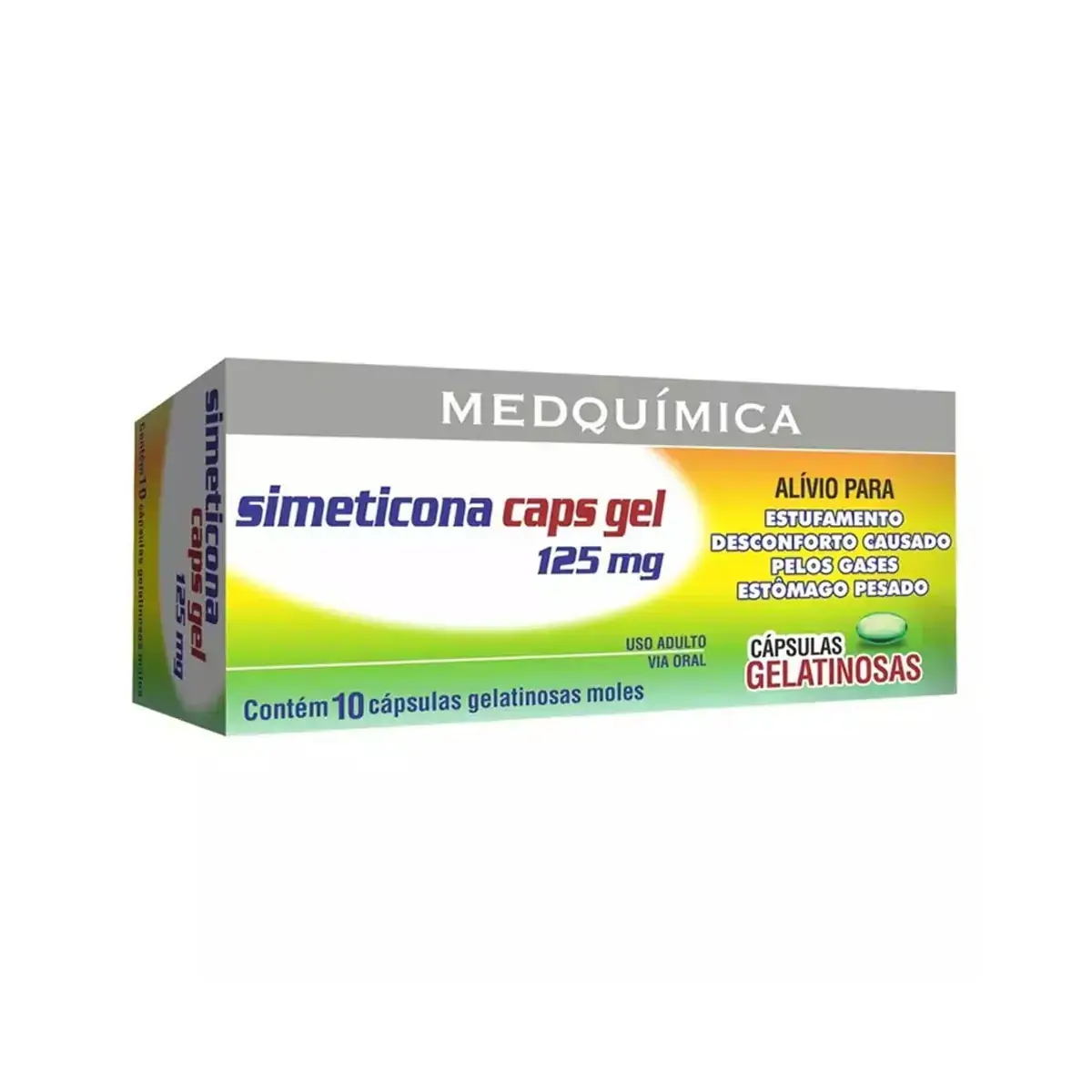 Simeticona 125mg Medquímica Caixa 10 Cápsulas Gelatinosas
