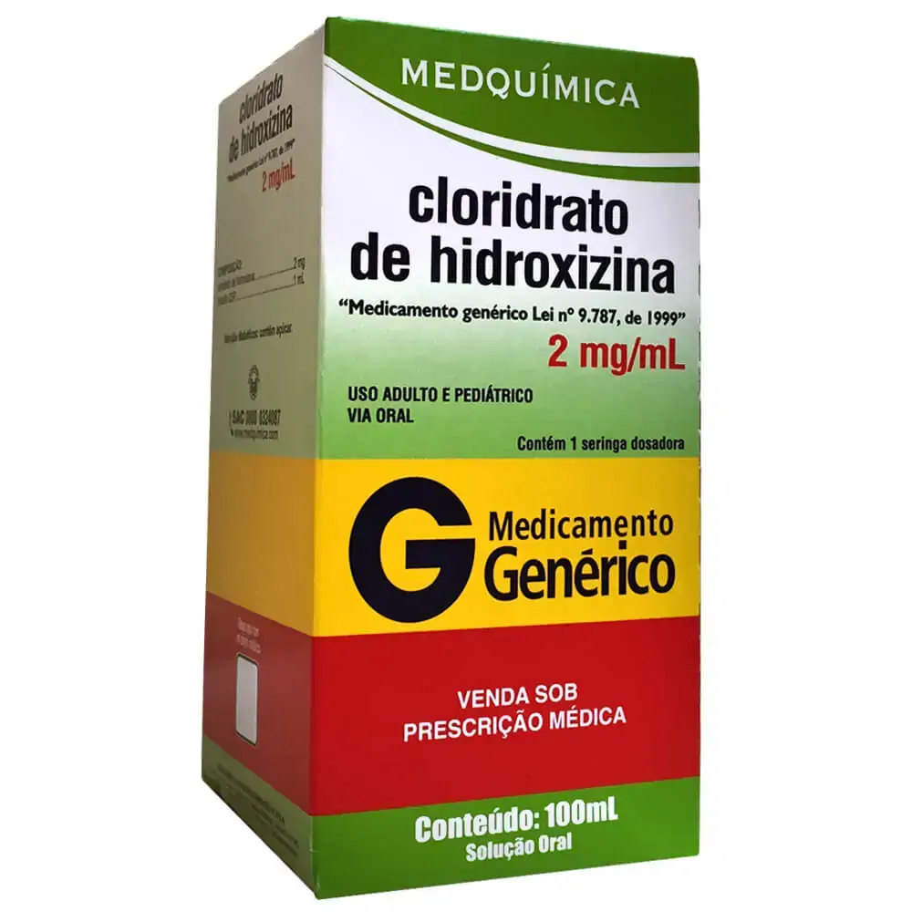 Cloridrato De Hidroxizina 2 Mg/ml Sol Or Ct Fr Plas Amb X 10