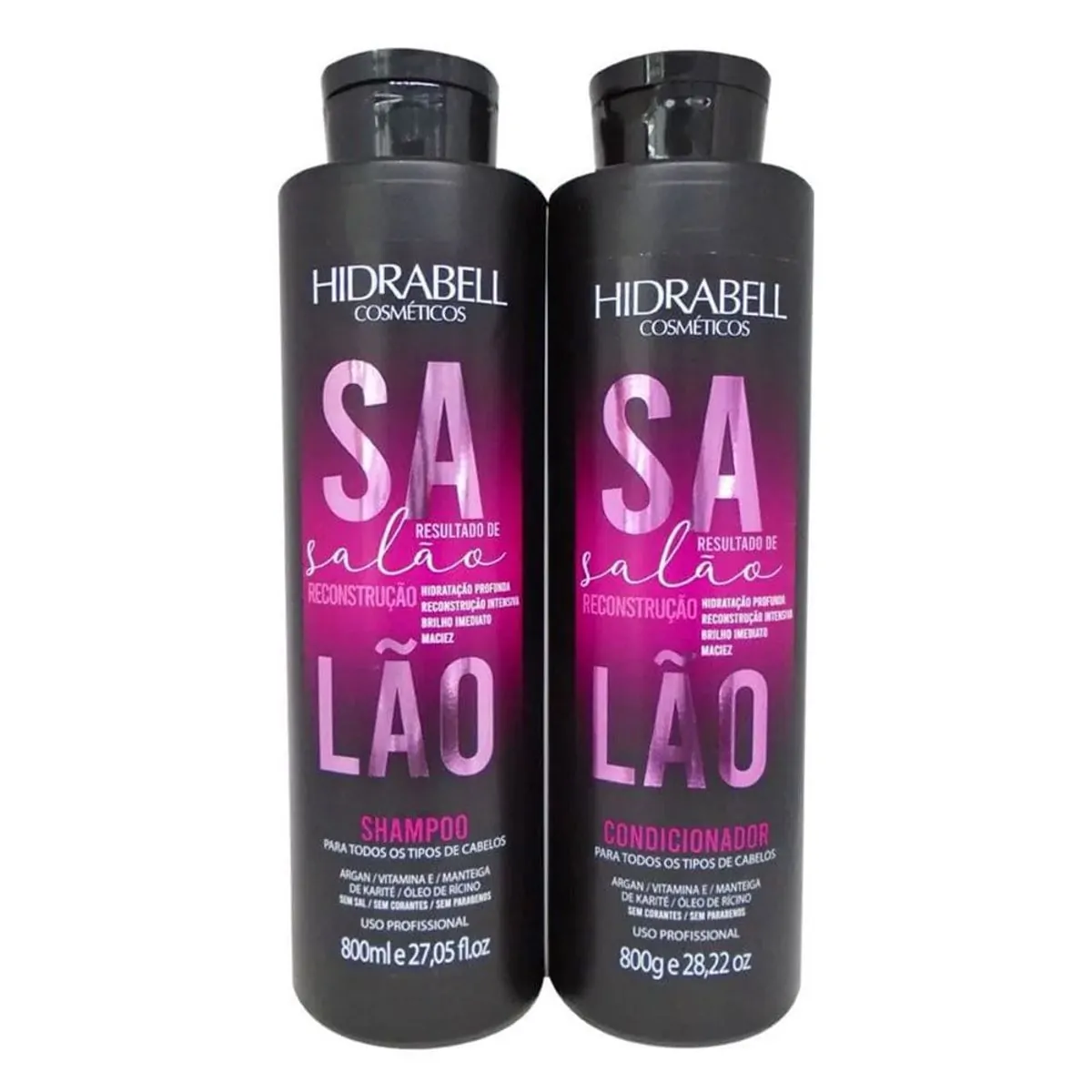 Kit Hidrabell Resultado De Salao Shampoo 800ml Condicionador 800g