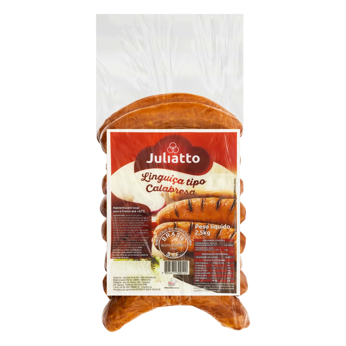 Linguiça Calabresa Juliatto 2,5kg