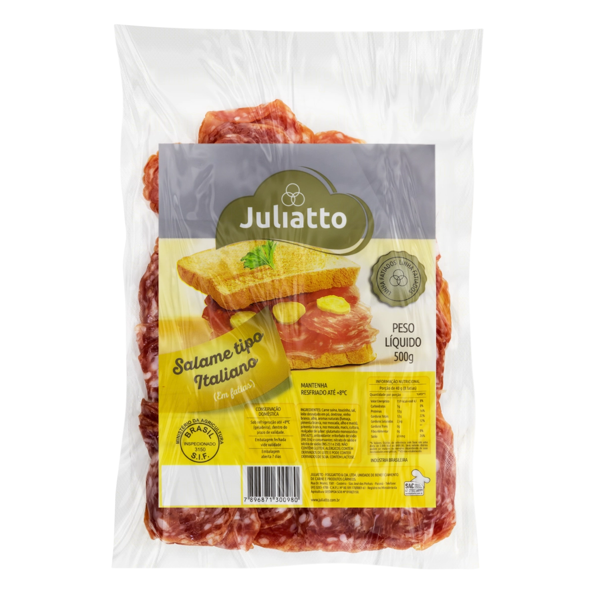 Salame Italiano Juliatto Fatiados 500g