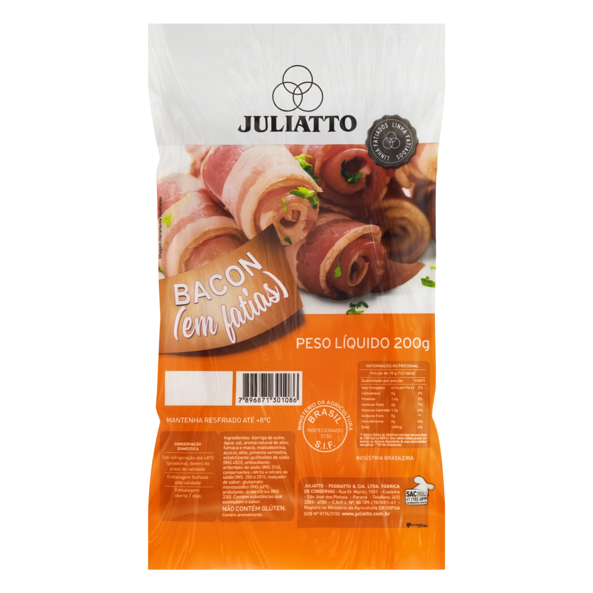 Bacon Juliatto Fatiados 200g