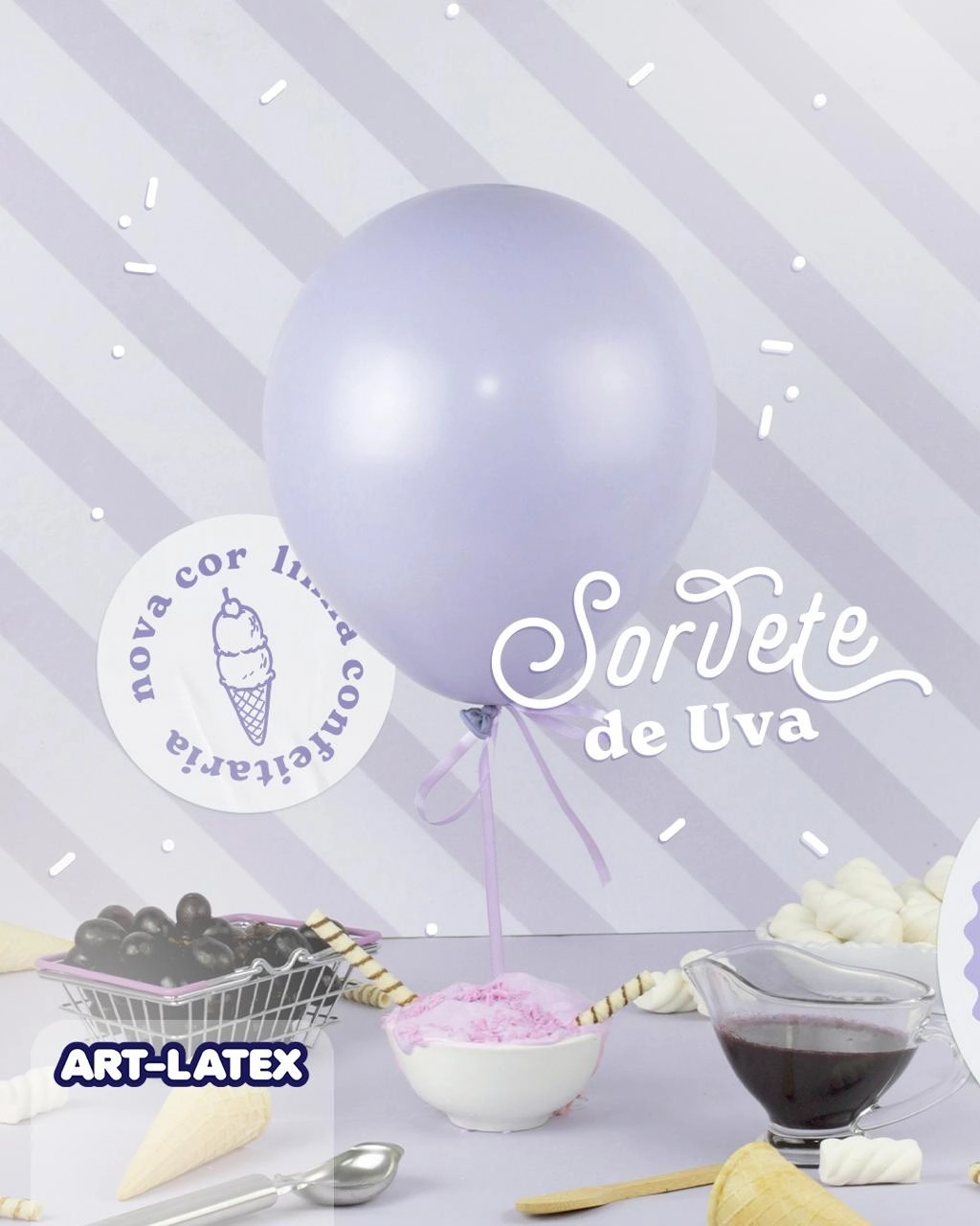 Balao 9 Liso C/50 Sorvete De Uva