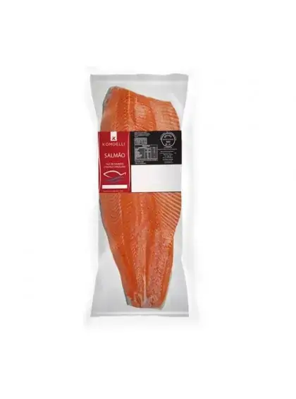 Filé De Salmão Congelado Em Pedaços Komdelli Pacote 500g