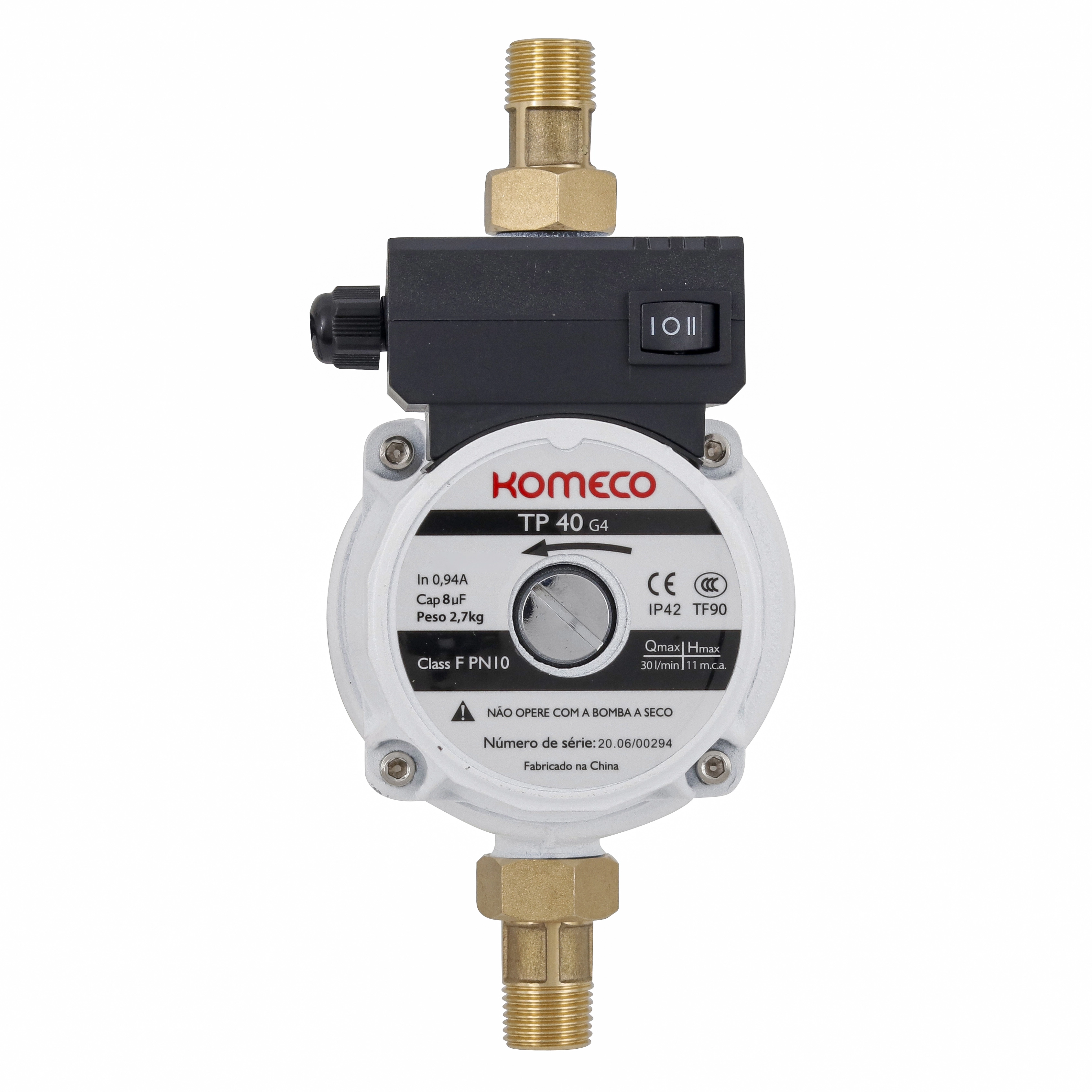 Pressurizador para Aquecedor de Água a Gás 220V TP40 G4 Komeco