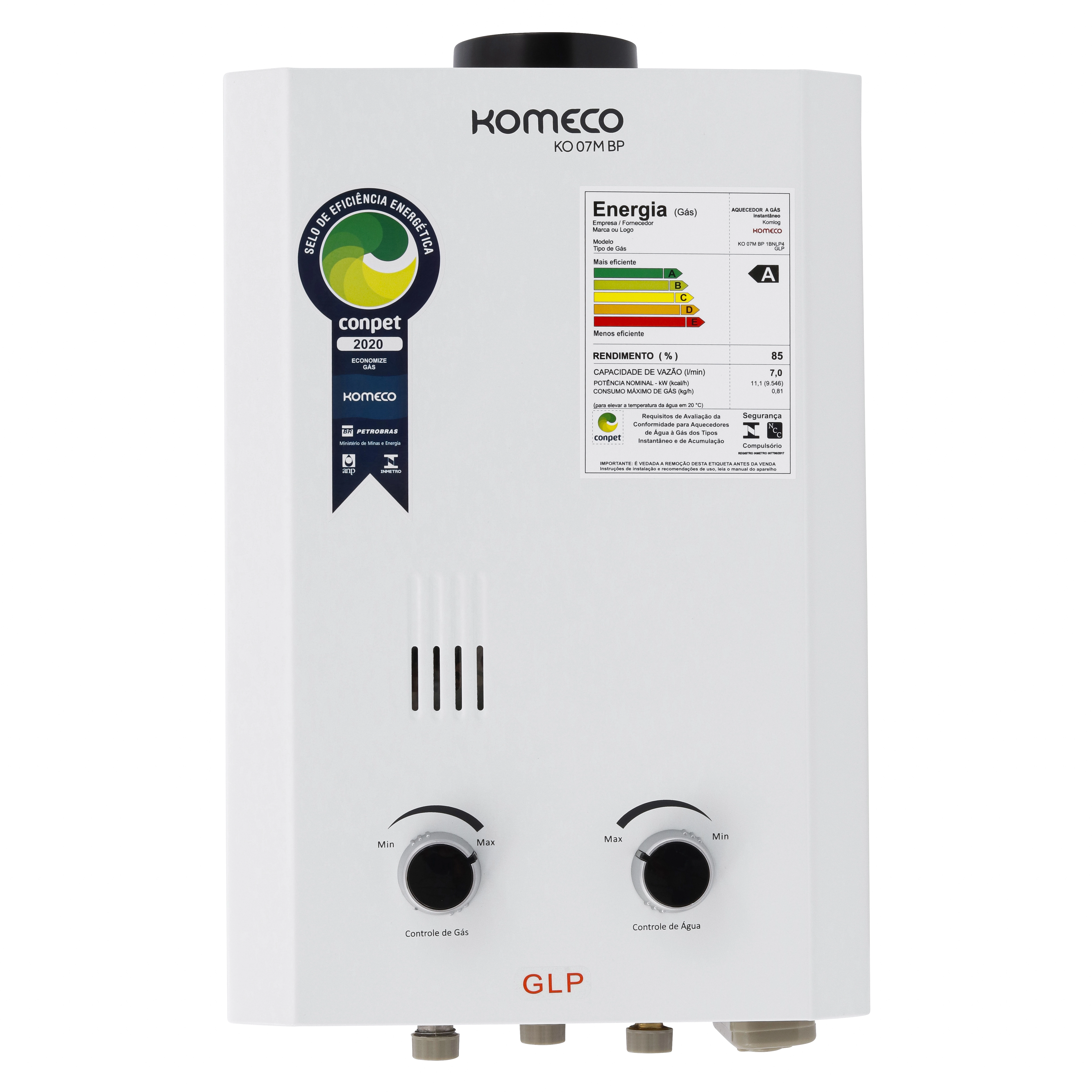 Aquecedor a Gás GLP 6,5L/min Branco KO 07M BP Komeco
