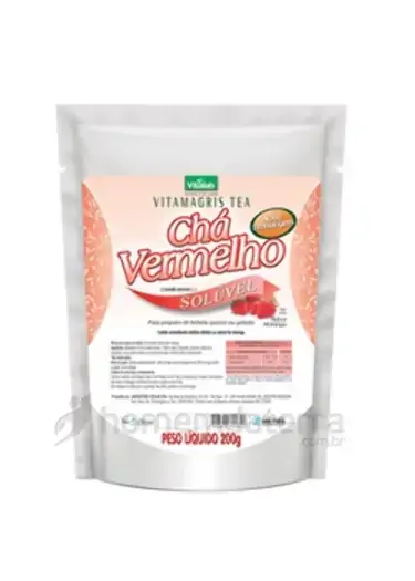 Chá Vermelho Solúvel 200g Vitalab Morango