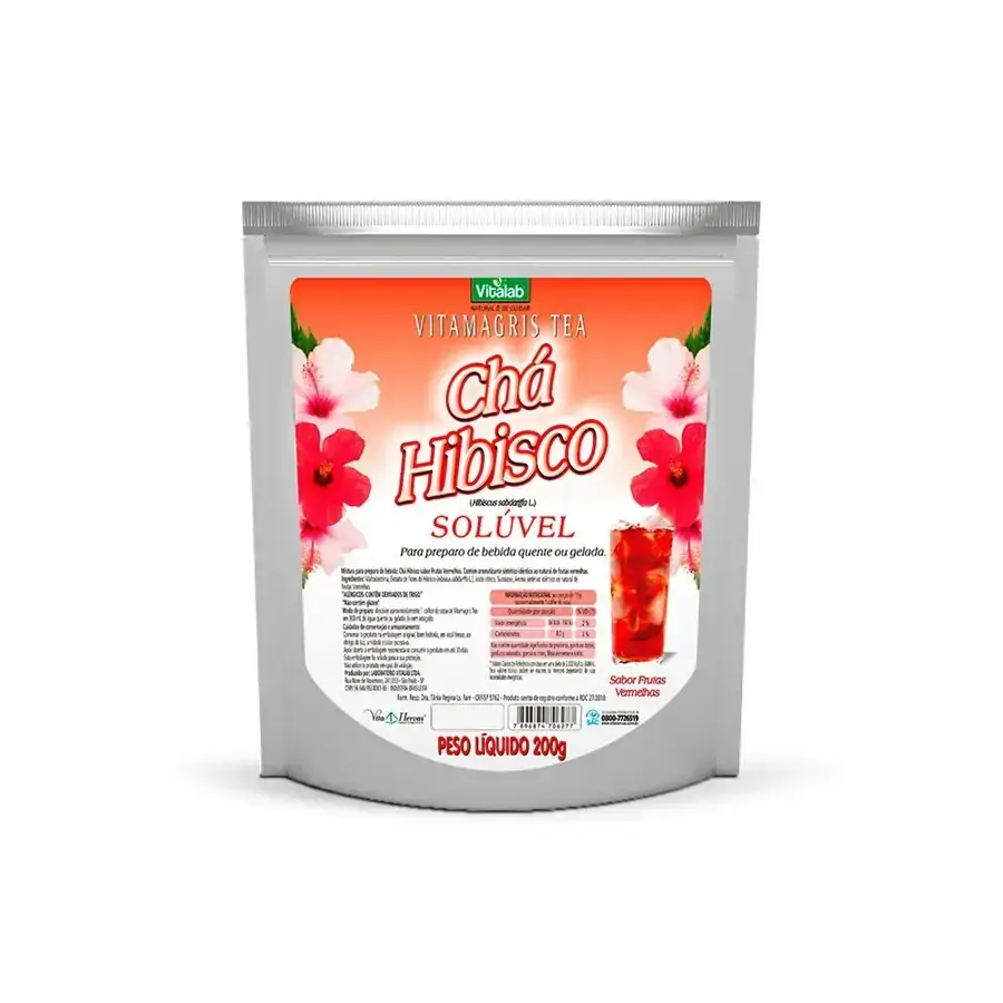 Cha Hibisco Soluvel 200g Vitalab