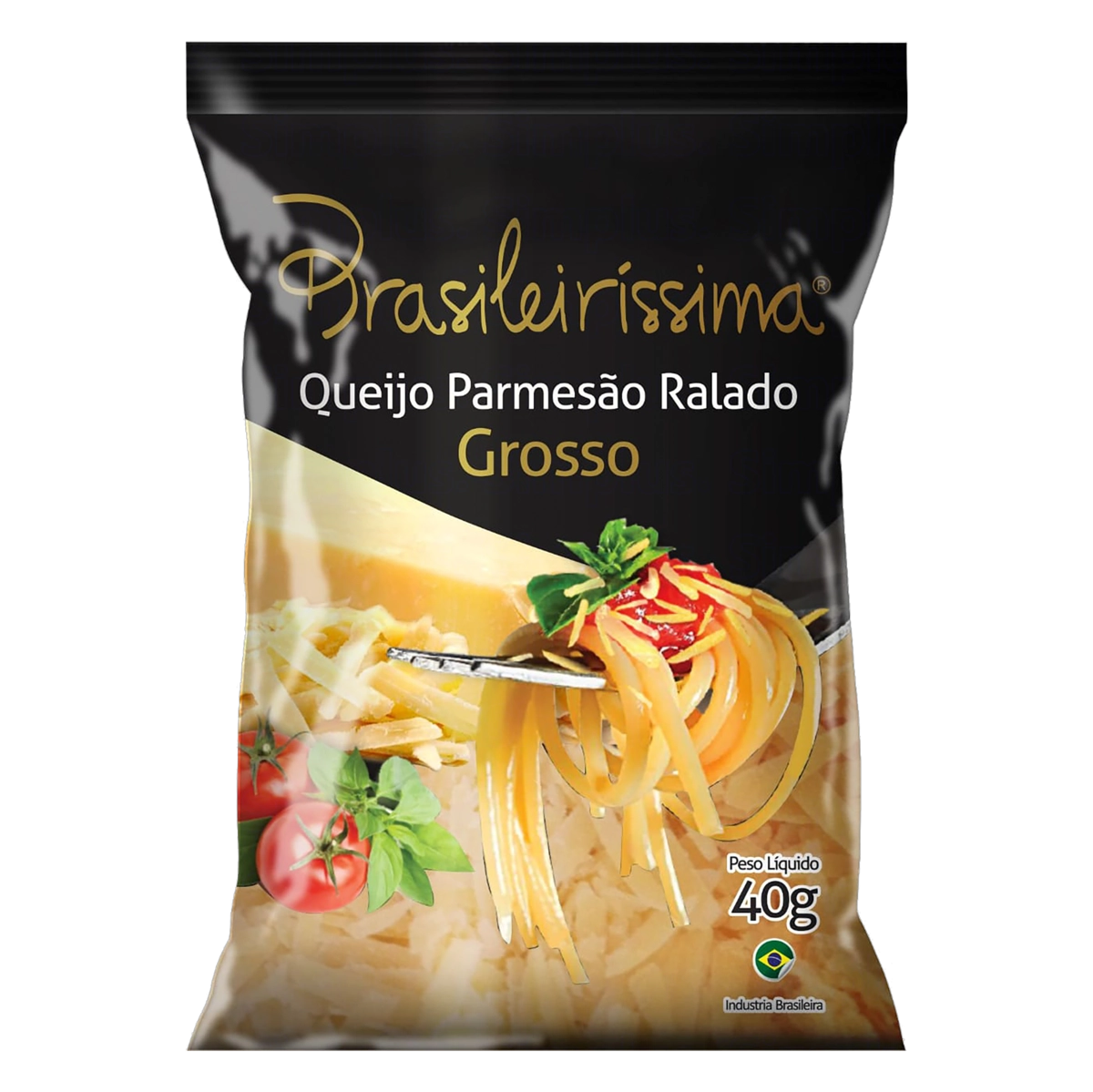 Queijo Parmesão Ralado Grosso Brasileiríssima Pacote 40g