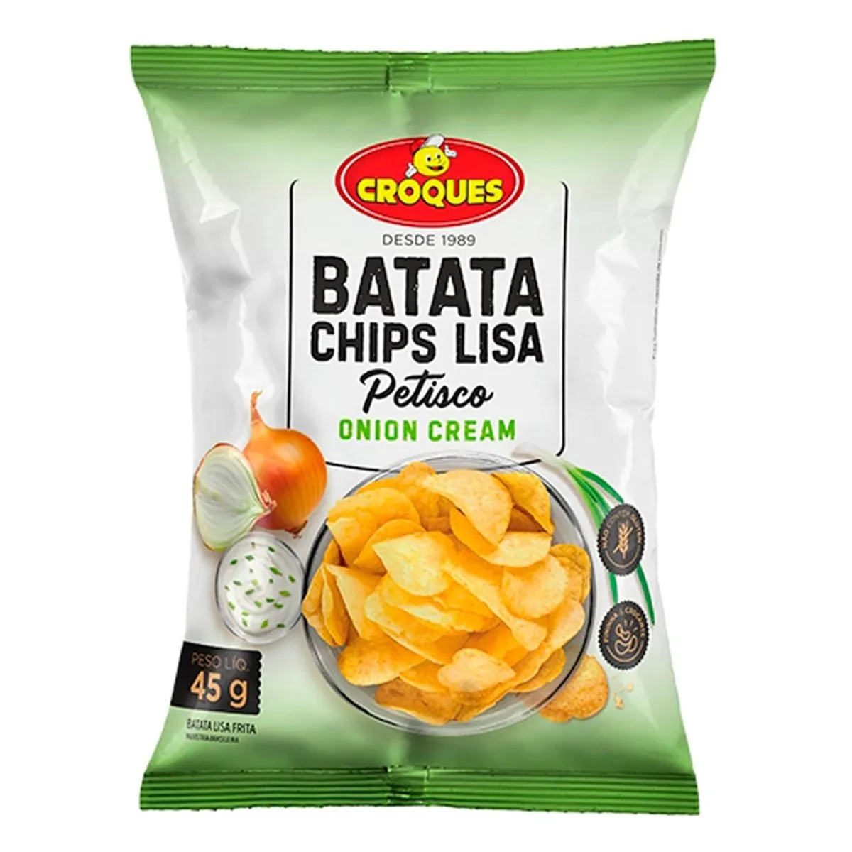 Batata Chips Lisa Petisco Onion Cream Croques Pacote 45g