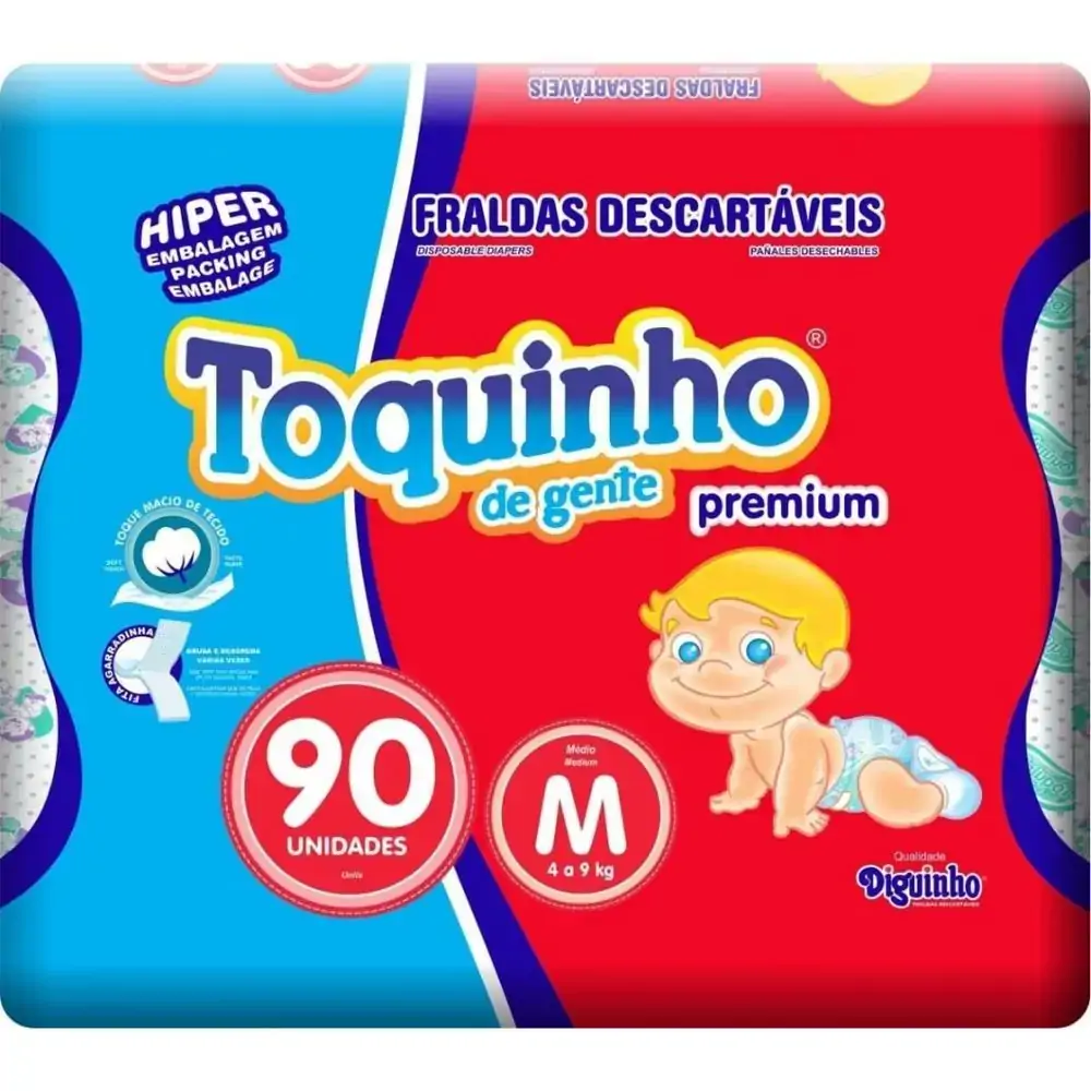 Fralda Desc.toquinho Prem.m 90un