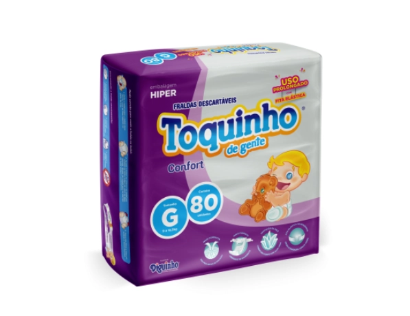 Fralda Desc.toquinho Confort Sec.hiper G 80un
