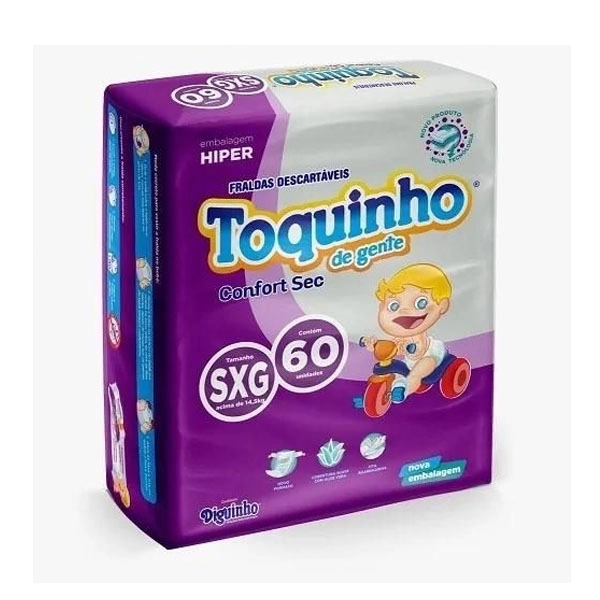 Fralda Desc.toquinho Confort Sec.hiper Sxg 60un