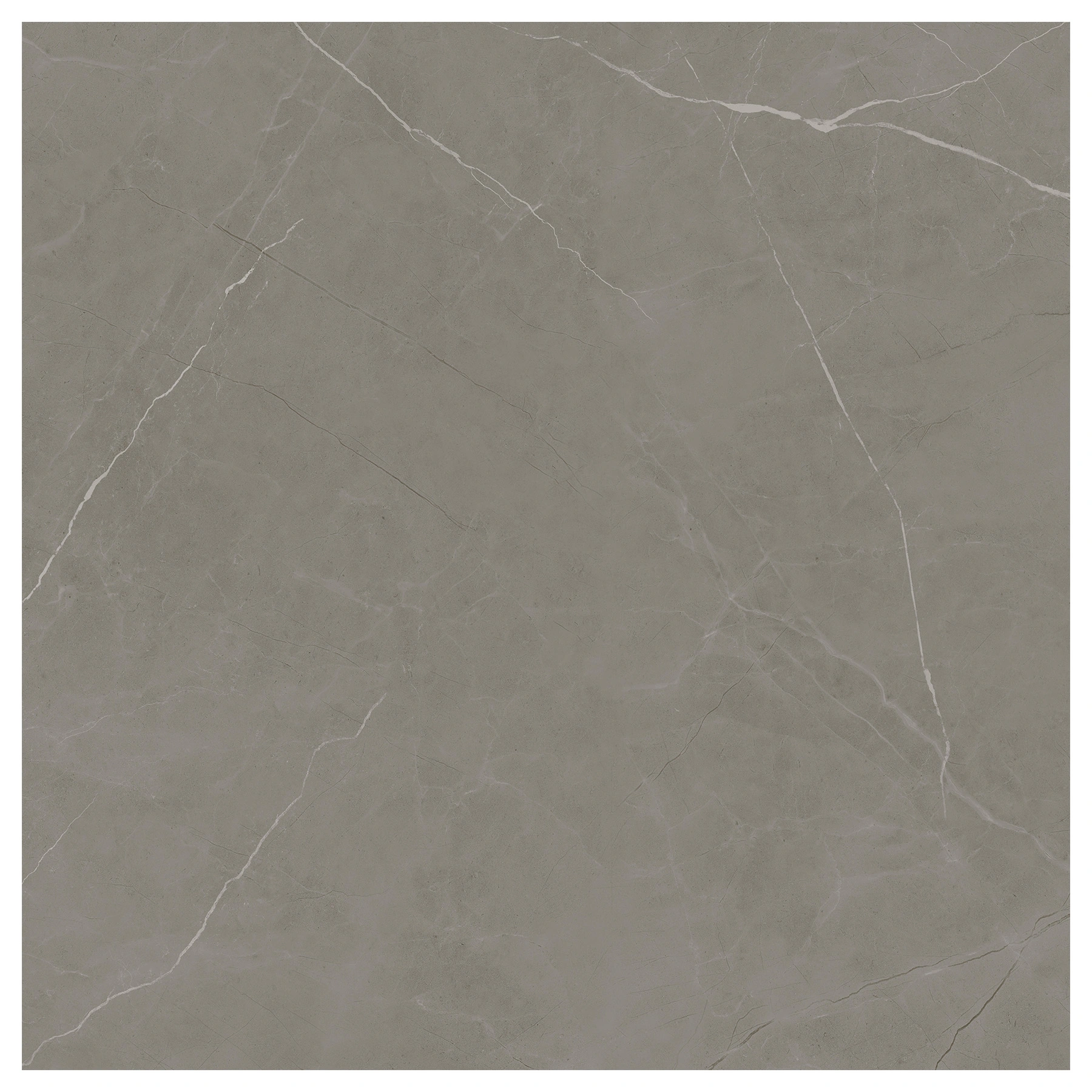Porcelanato Marmorizado Acetinado Borda Reta Interno 80x80cm Essence Cinza Incesa