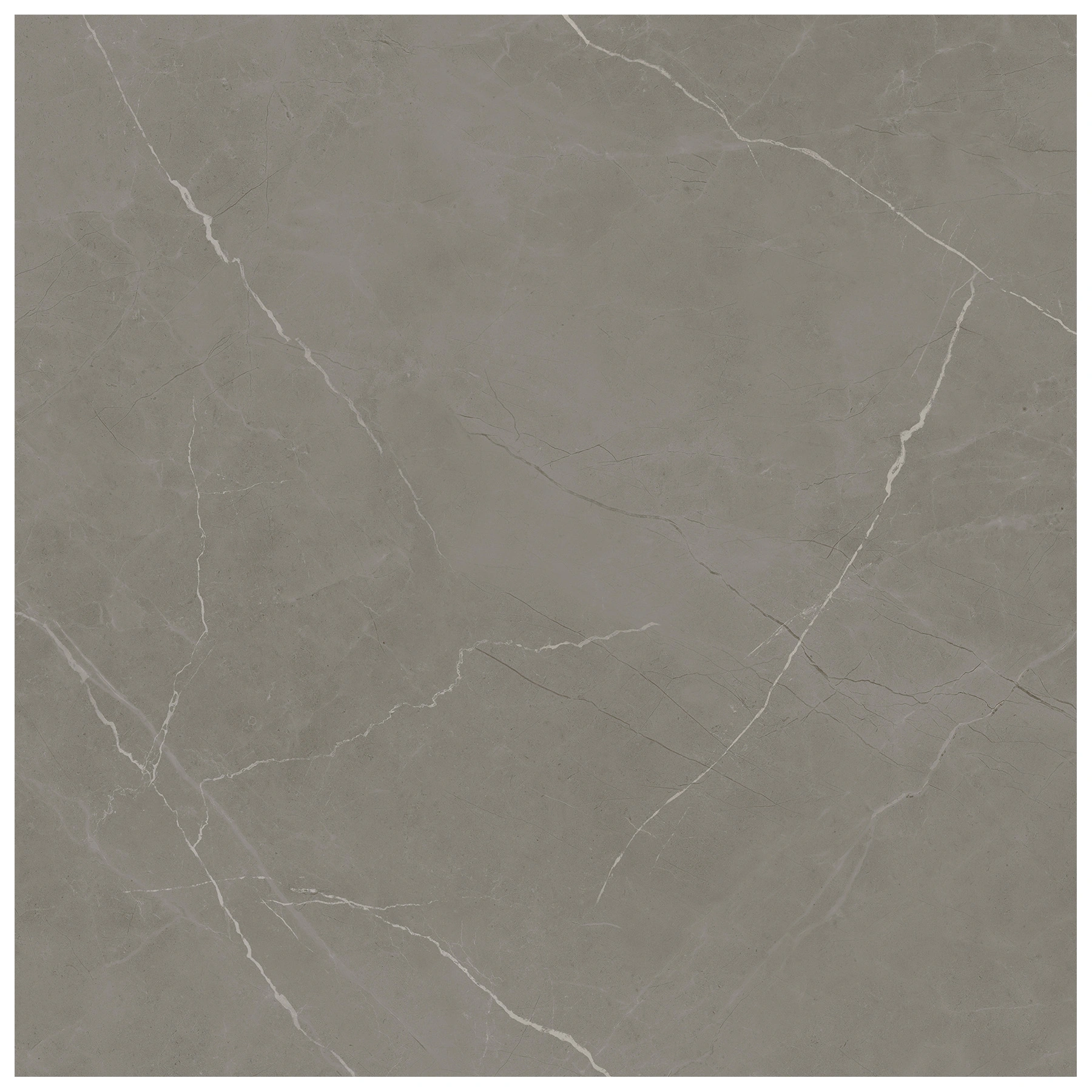 Porcelanato Marmorizado Polido Borda Reta Interno 80x80cm Essence Cinza Incesa