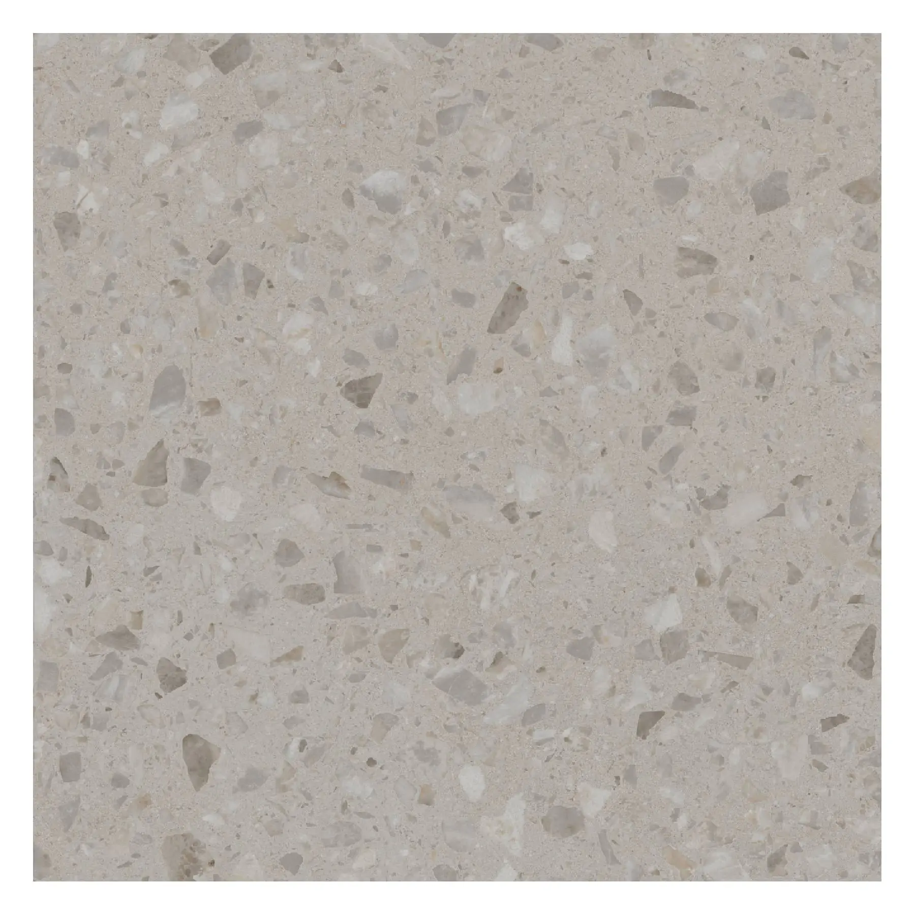 Porcelanato Pedra Granilhado Borda Reta Externo 100x100cm Dorcia Terrazo Beige Biancogres