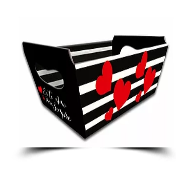 Cesta Coracao Preto/vermelho N 3 Ref.c3387