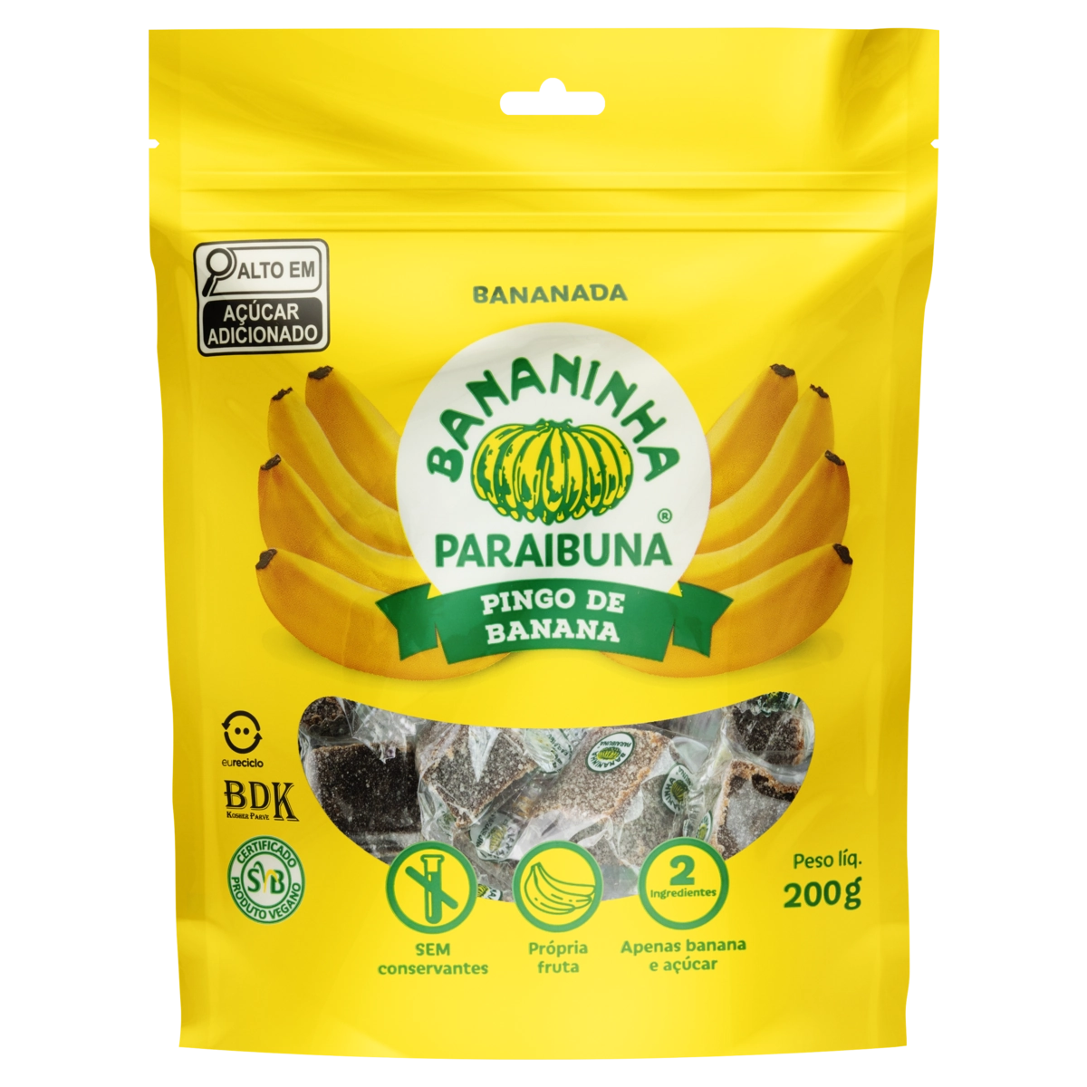 Bananada Bananinha Paraibuna Pingo De Banana Sachê 200g