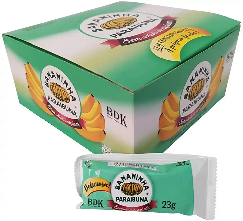 Bananada Sem Adição De Açúcar Bananinha Paraibuna Caixa 920g 40 Unidades
