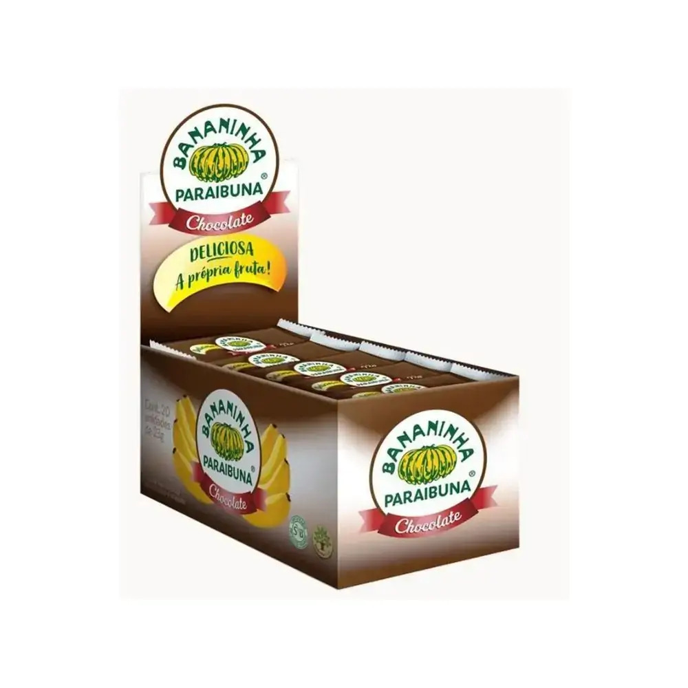 Bananada Cobertura Chocolate Bananinha Paraibuna Caixa 460g 20 Unidades