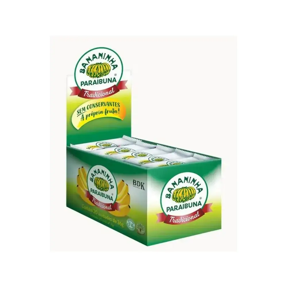 Bananada Tradicional Bananinha Paraibuna Caixa 720g 20 Unidades