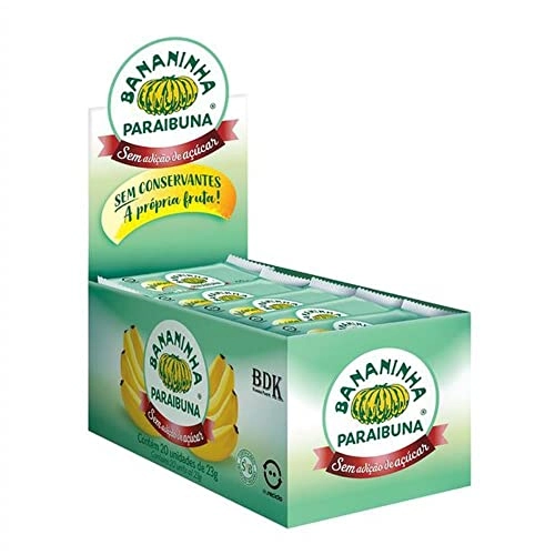 Bananada Sem Adição De Açúcar Bananinha Paraibuna Caixa 460g 20 Unidades