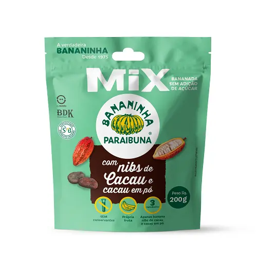 Bananinha Com Nibs De Cacau Paraibuna Pouch 200g