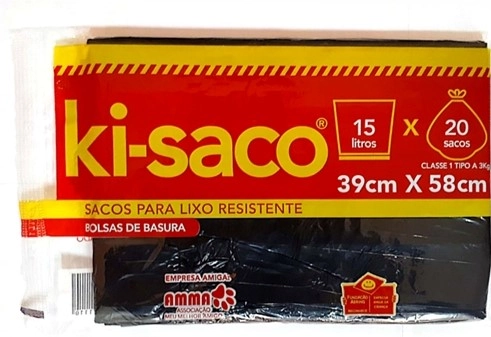 Saco Lixo Ki Saco Preto 15l C/20