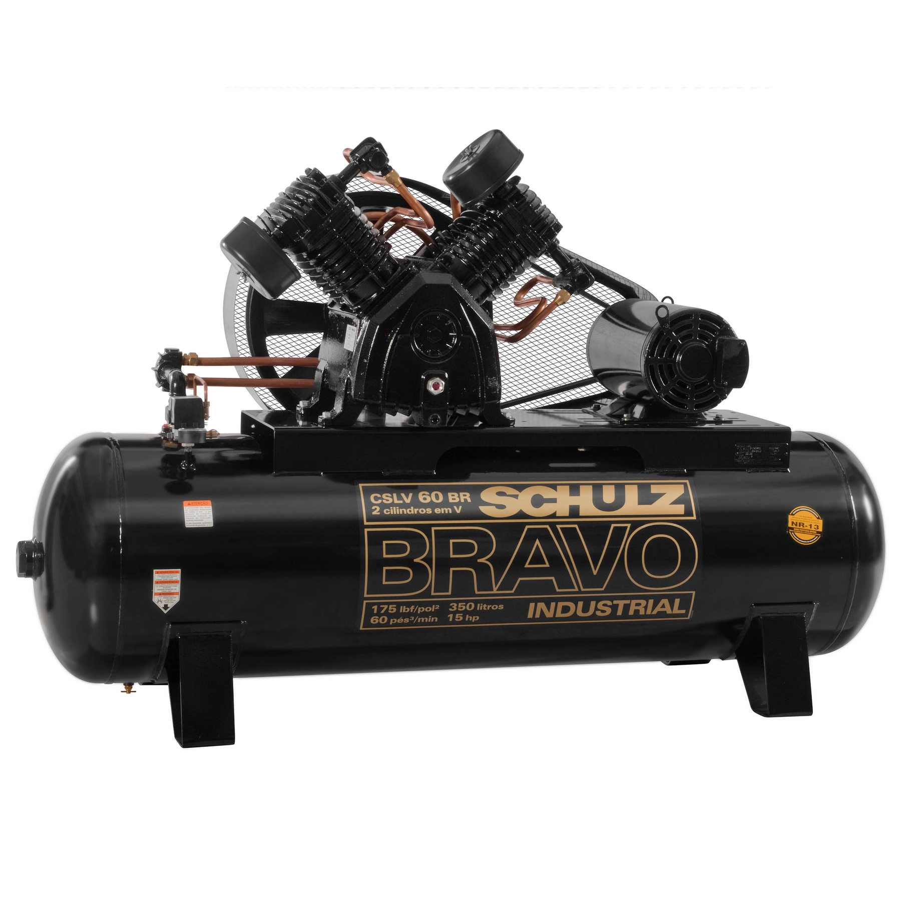 Compressor de Ar Alternativo Pistão Schulz 310L 15HP 220V (380V) CSLV 60BR/350 Bravo