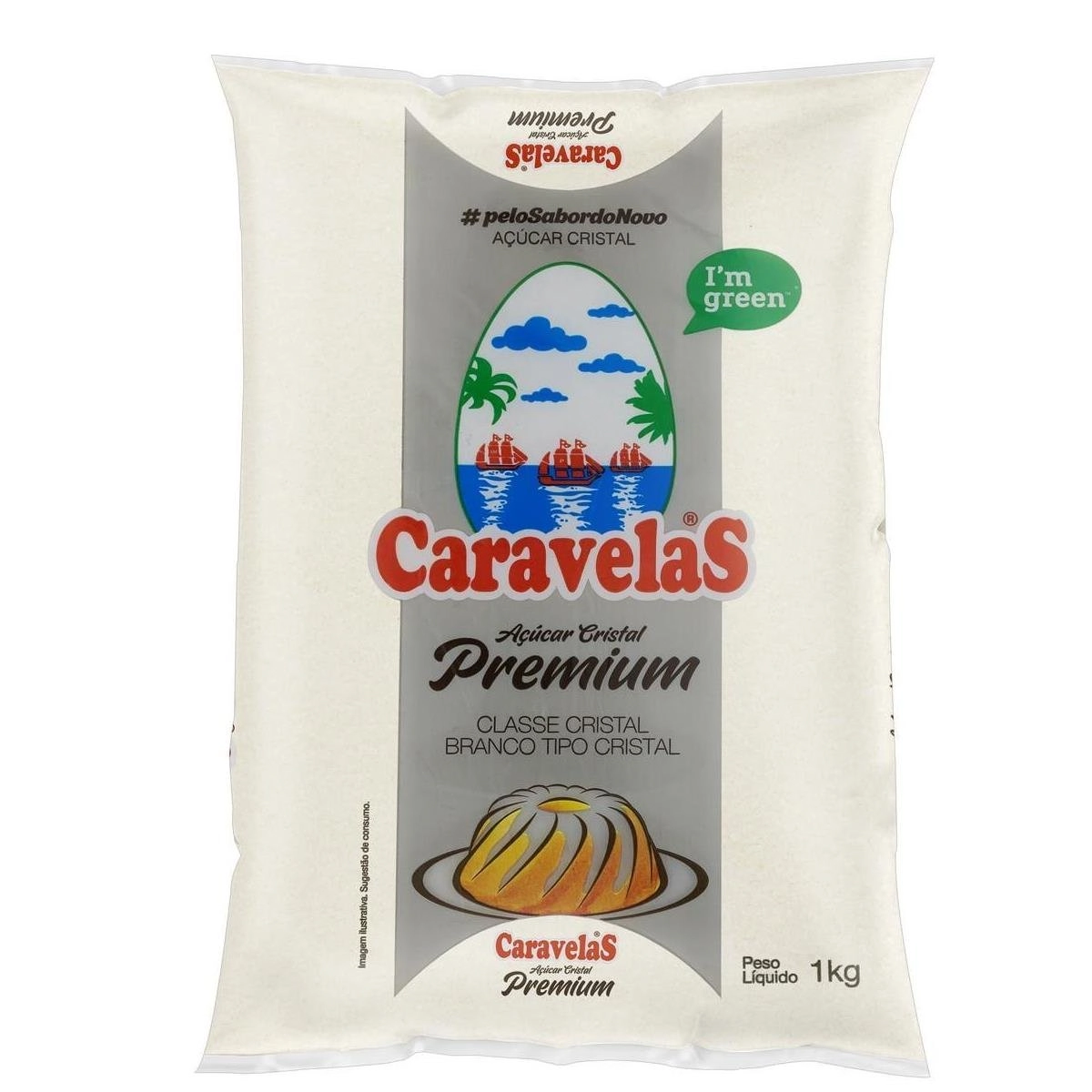 Açúcar Cristal Premium Caravelas Pacote 1kg