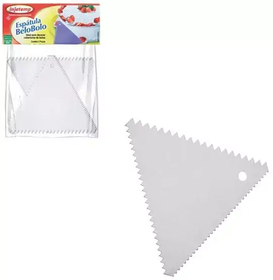 Espátula Decorador de Bolo De Plástico Branco Belo Bolo com 2 Peças 15cm