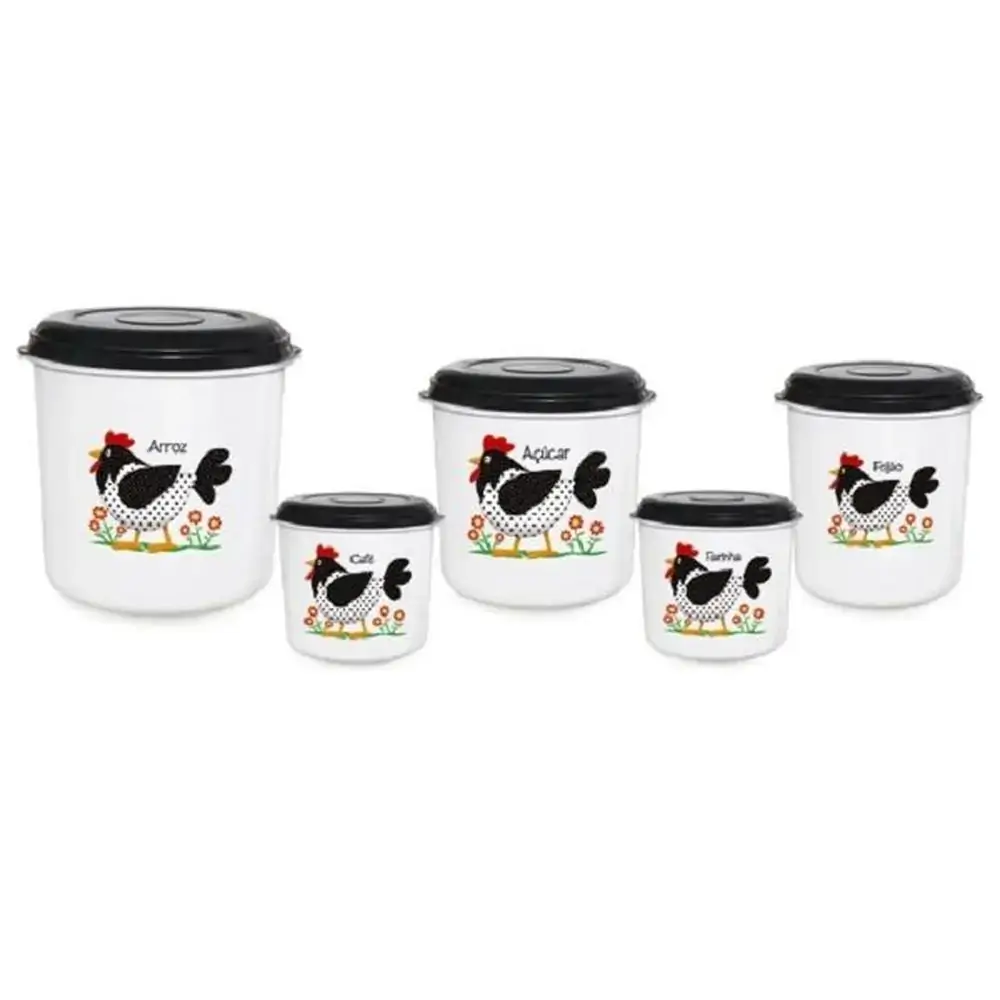 Jogo P/mantimento Dec Galinha C/5 Pcs Redondo