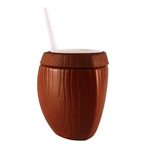 Copo Plast Injetemp Coco Marrom C/canudo
