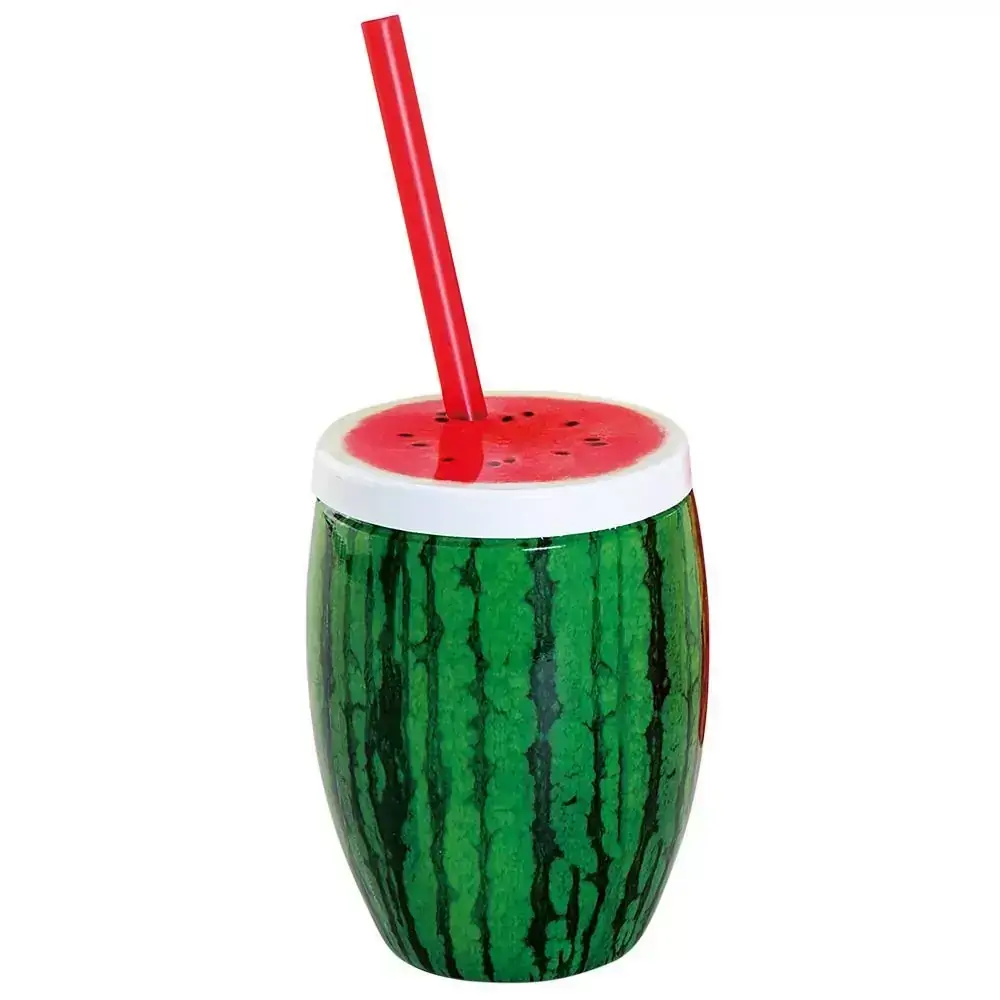 Copo Melancia com Canudo 650ml
