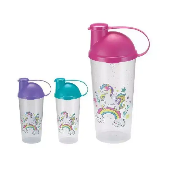 Copo com Tampa de Plástico Unicórnio 600 ml
