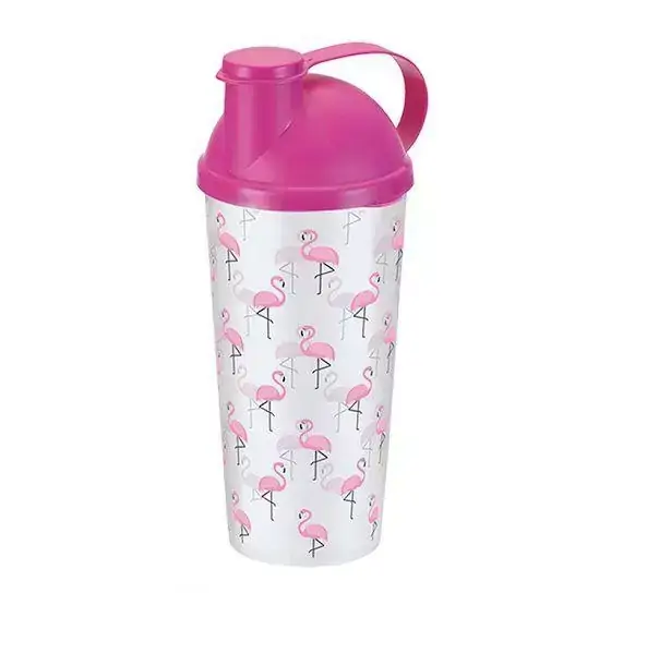 Copo com Tampa de Plástico Flamingo 600 ml