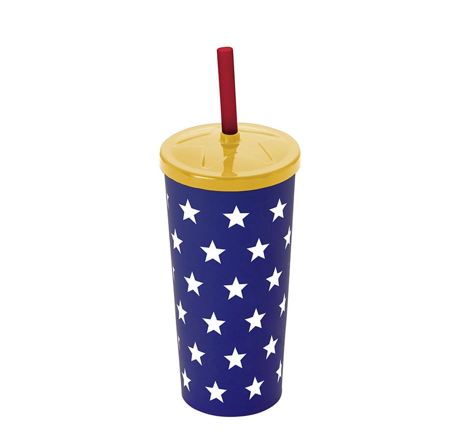Copo Estampa Estrelinhas C/canudo 600ml