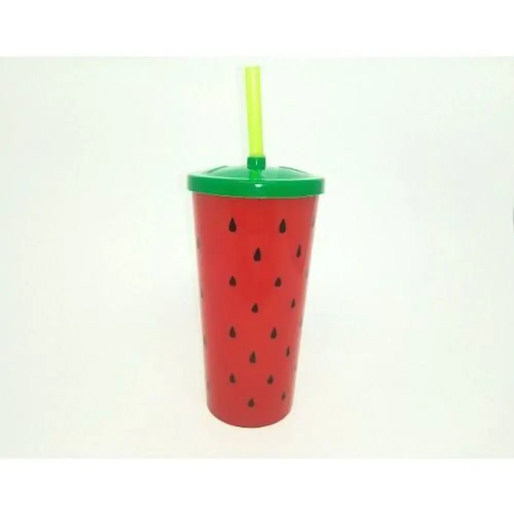 Copo Plast Shake C/canudo 600ml Melancia