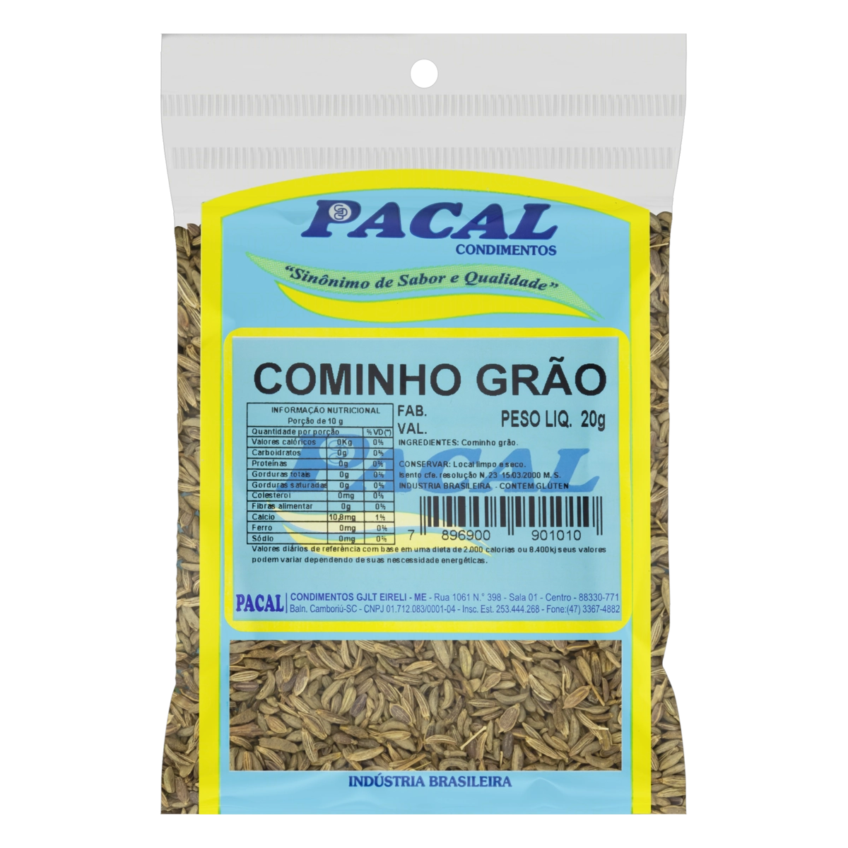 Cominho Em Grãos Pacal Pacote 20g