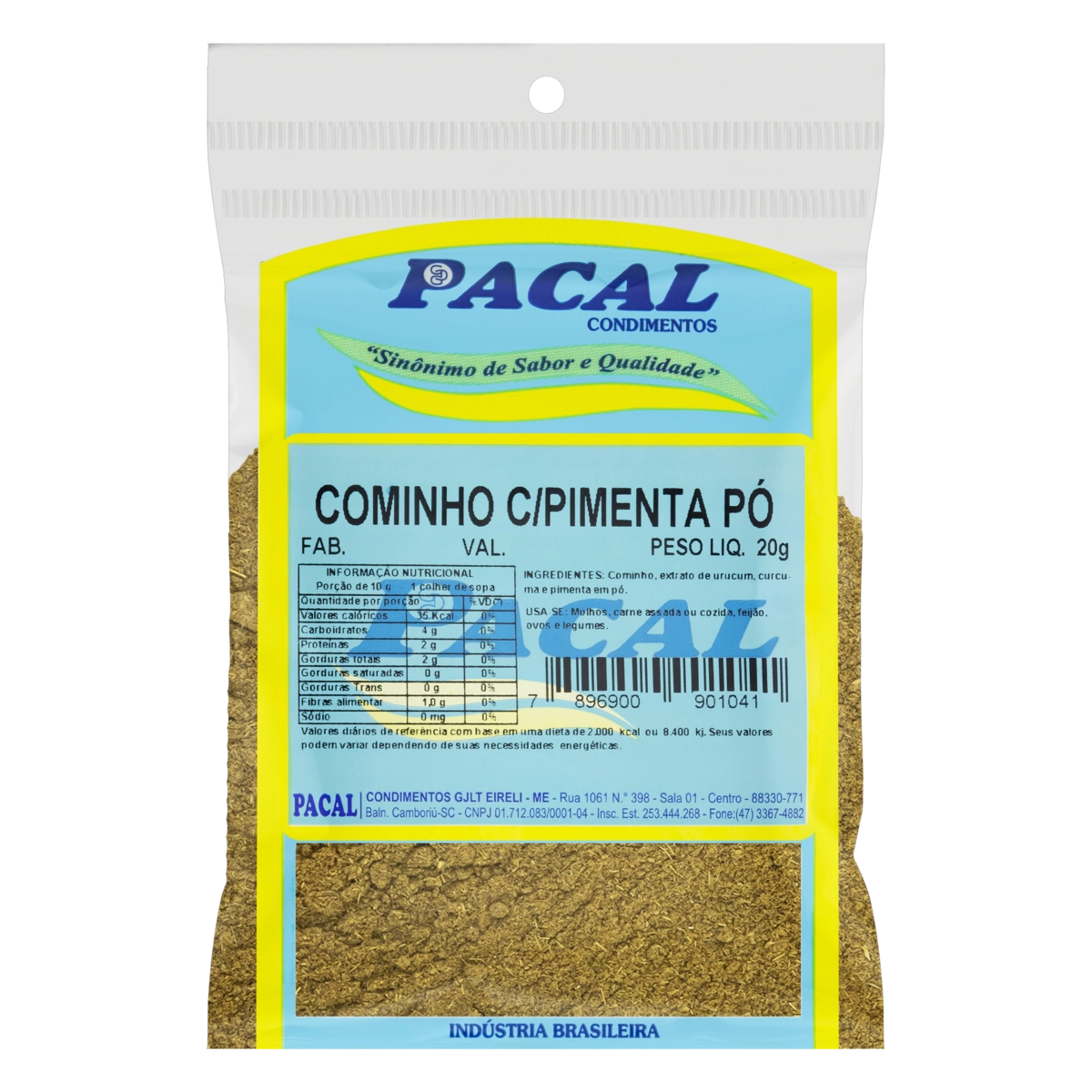 Cominho Pó Com Pimenta Pacal Pacote 20g
