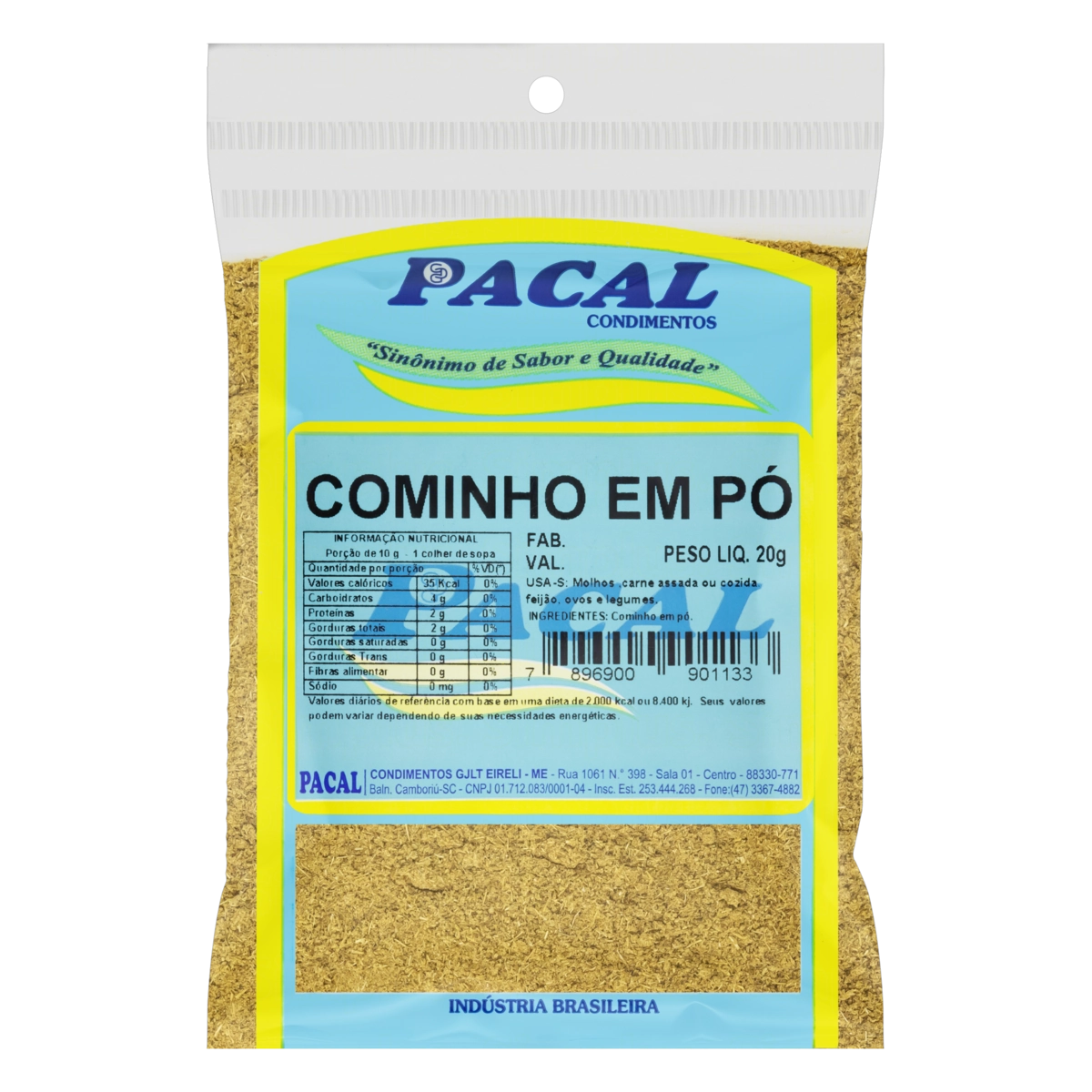 Cominho Pó Pacal Pacote 20g