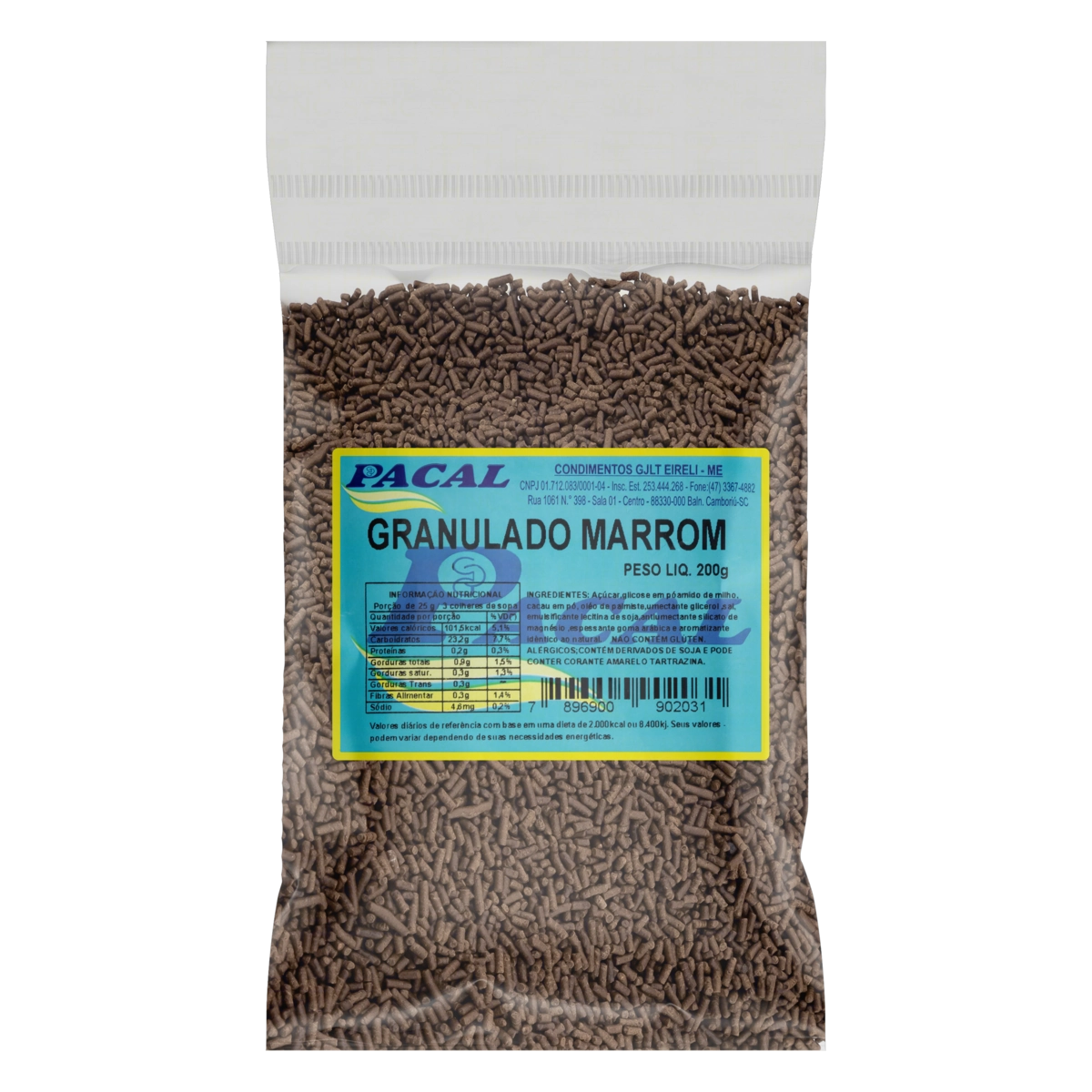 Confeito Granulado Marrom Pacal Pacote 200g